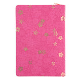 Be Still and Know That I Am God Floral Hot Pink Faux Leather Journal with Zipped Closure