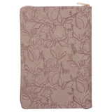 She Is Clothed with Strength and Dignity Beige Faux Leather Journal with Zipped Closure