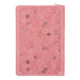 She Is Clothed with Strength and Dignity Coral Faux Leather Journal with Zipped Closure