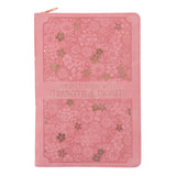 She Is Clothed with Strength and Dignity Coral Faux Leather Journal with Zipped Closure