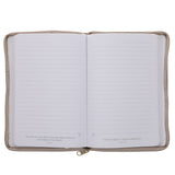 Be Still and Know Floral Beige Faux Leather Journal with Zipped Closure