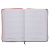 Be Still and Know Floral Pink Faux Leather Journal with Zipped Closure