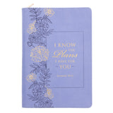 I Know the Plans I Have for You Purple Faux Leather Journal with Zipped Closure