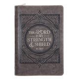 The Lord Is My Strength and Shield Faux Leather Journal with Zipped Closure