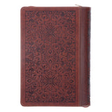 For God So Loved the World Brown Faux Leather Journal with Zipped Closure