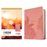 The Message Dusty Pink Floral Imitation Leather Deluxe Gift Bible Large Print