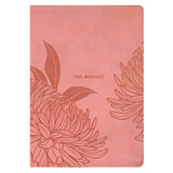 The Message Dusty Pink Floral Imitation Leather Deluxe Gift Bible Large Print