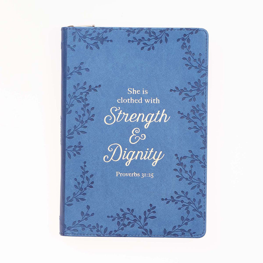Strength & Dignity Blue (Faux Leather Journal With Zipped Closure)