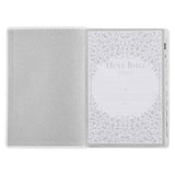 KJV White Faux Leather Thinline Large Print Bible With Thumb Indexing