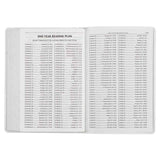 KJV White Faux Leather Thinline Large Print Bible With Thumb Indexing