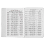 KJV White Faux Leather Thinline Large Print Bible With Thumb Indexing