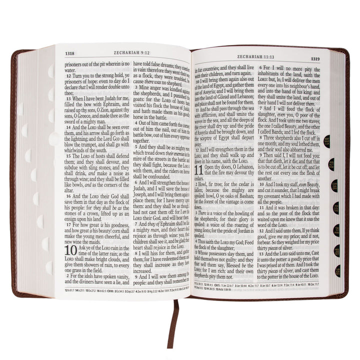 KJV Brown Faux Leather Medium Bible Giant Print