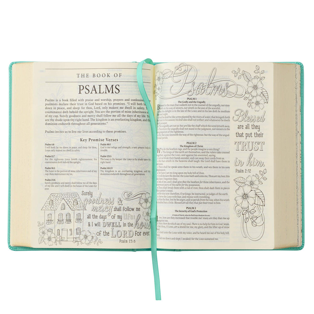 KJV Turquoise Faux Leather Hardcover My Promise Bible