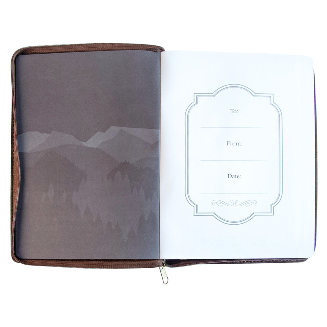Faith Can Move Mountains (Faux Leather Journal With Zipped Closure)