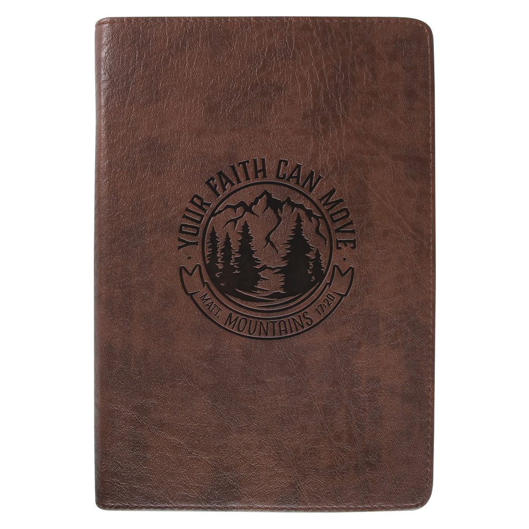 Faith Can Move Mountains (Faux Leather Journal With Zipped Closure)