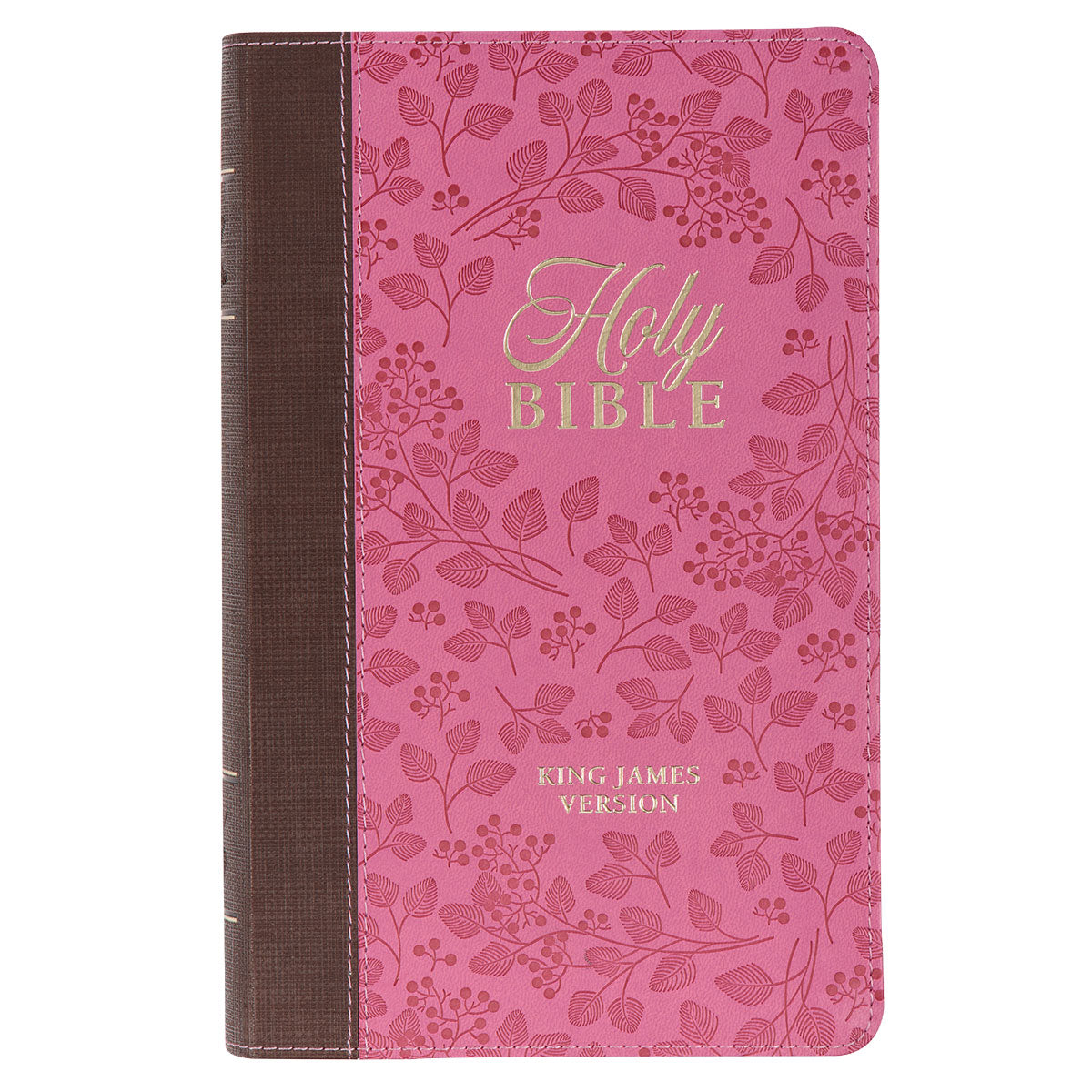 KJV Saddle Tan And Pink Faux Leather Giant Print Bible – CUM Books