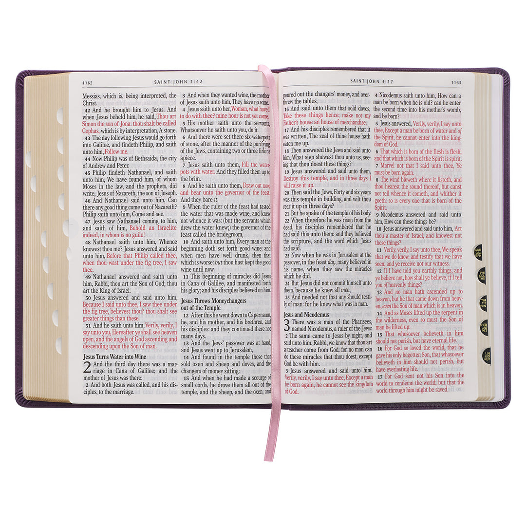 KJV Purple Faux Leather Full-Size Bible Giant Print Indexed