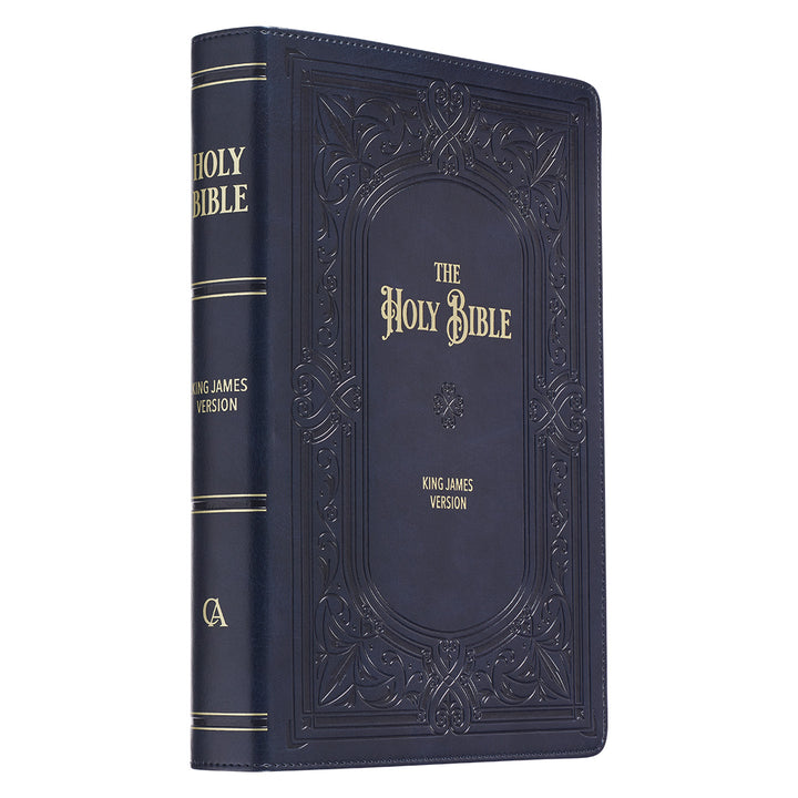 KJV Black Antique Frame Faux Leather Full-Size Bible Giant Print Indexed