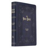 KJV Midnight Blue Antique Frame Faux Leather Full-Size Bible Giant Print Indexed