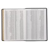 KJV Midnight Blue Antique Frame Faux Leather Full-Size Bible Giant Print Indexed