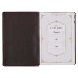 KJV Brown Two-Tone Faux Leather Flexcover Study Bible Large Print