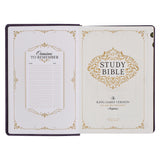 KJV Purple Faux Leather Flexcover Study Bible Large Print