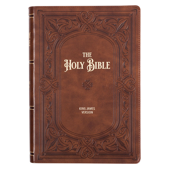 KJV Brown Faux Leather Flexcover Study Bible Large Print