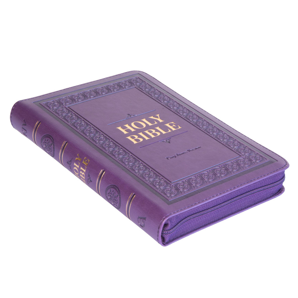 KJV Purple Faux Leather Compact Bible With Zip