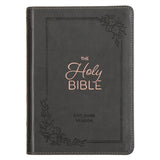 KJV Charcoal Faux Leather Compact Bible Large Print