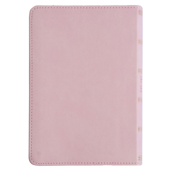 KJV Pink Floral Faux Leather Compact Bible Large Print