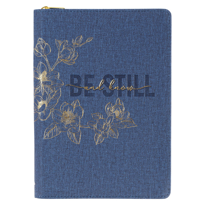 Be Still And Know (Faux Leather Journal With Zipped Closure)