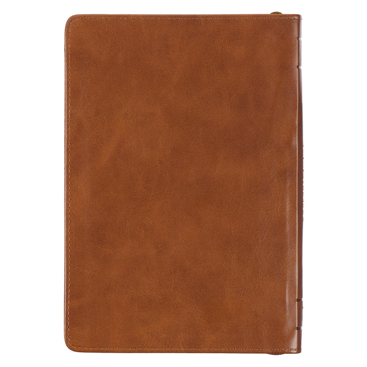 Be Strong & Courageous Brown (Faux Leather Journal With Zipped Closure)