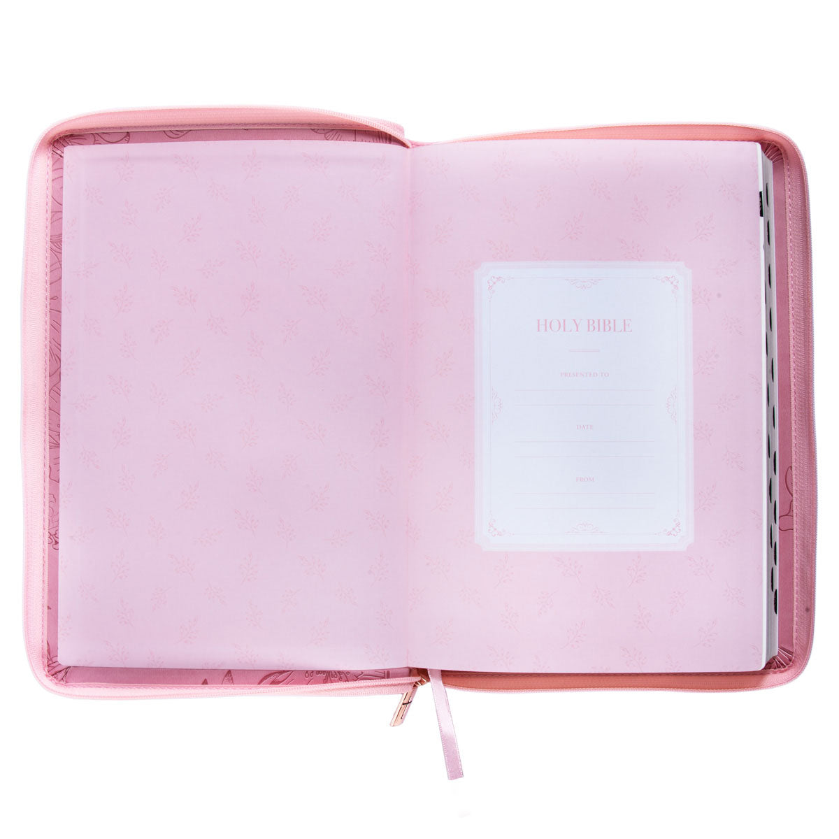 KJV Pink Faux Leather Thinline Bible Large Print