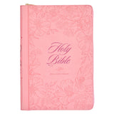KJV Pink Faux Leather Thinline Bible Large Print