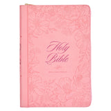 KJV Pink Faux Leather Thinline Bible Large Print