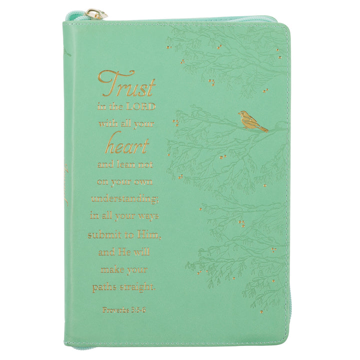 Trust in the Lord with all Your Heart Faux Leather Journal with Zipped Closure