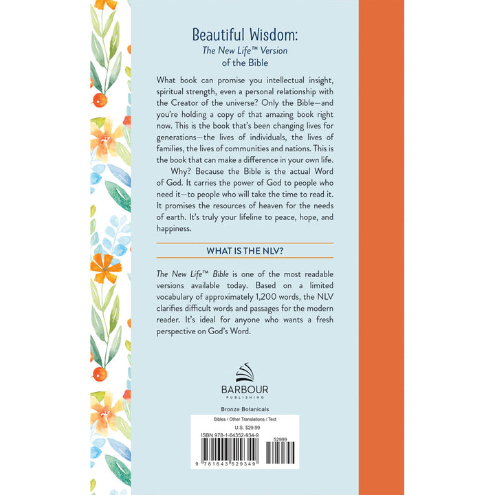 NLV Beautiful Wisdom Bible Bronze Botanicals (Beautiful Wisdom)(Hardcover)