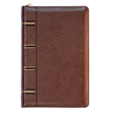 ESV Dark Brown Faux Leather Compact Bible With Zip