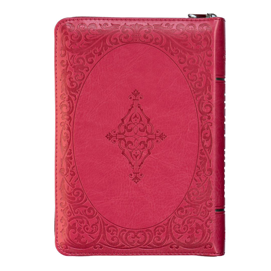 ESV Pink Faux Leather Compact Bible With Zip