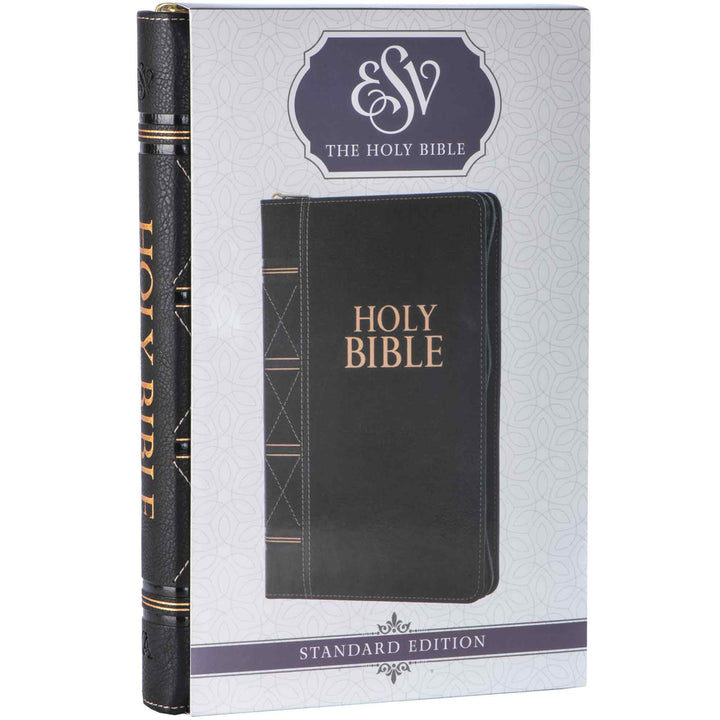 ESV Black Faux Leather Standard Bible Thumb Indexed With Zip