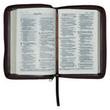 NLT Brown Faux Leather Flexcover Compact Bible With Zip