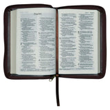 NLT Brown Faux Leather Flexcover Compact Bible With Zip