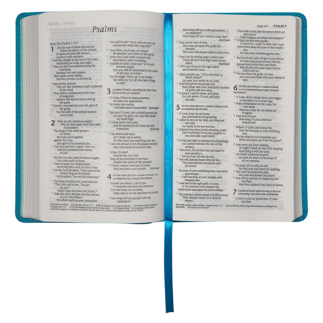 NLT Teal Faux Leather Flexcover Compact Bible