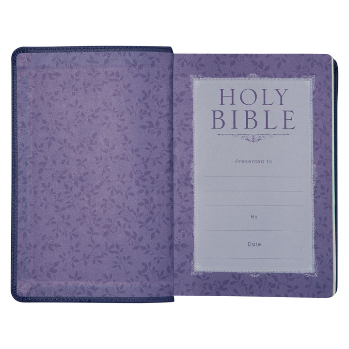 NLT Purple Faux Leather Flexcover Compact Bible