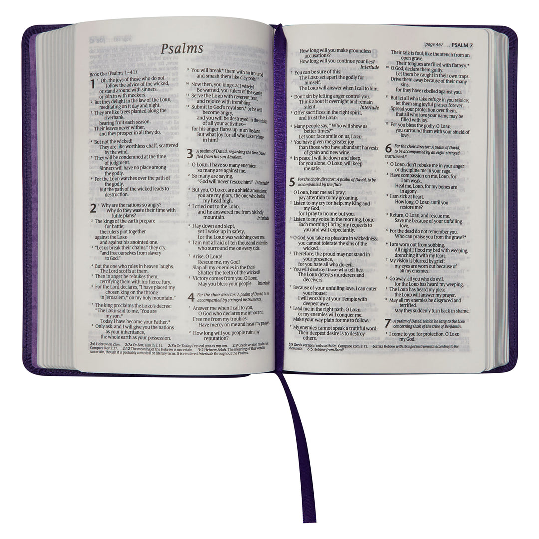 NLT Purple Faux Leather Flexcover Compact Bible