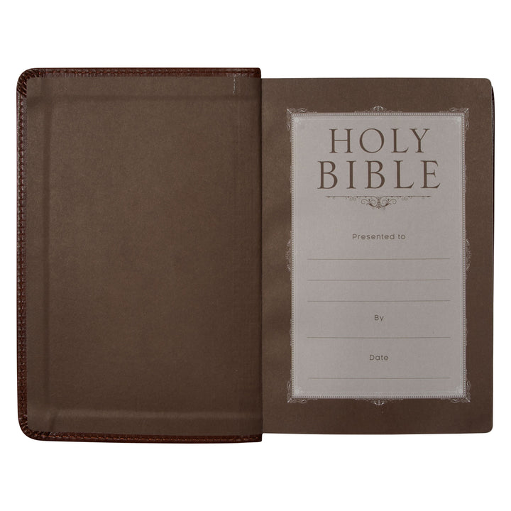 NLT Brown Faux Leather Flexcover Compact Bible