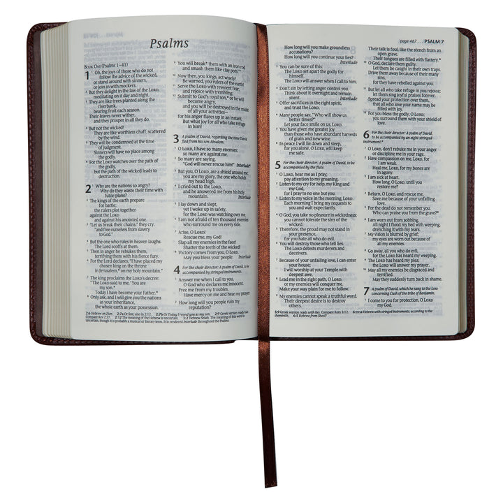 NLT Brown Faux Leather Flexcover Compact Bible