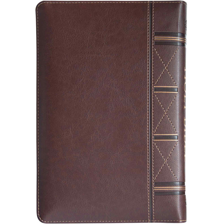 ESV Dark Brown Faux Leather Standard Bible Thumb Indexed With Zip