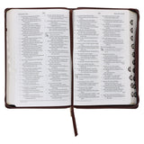 ESV Dark Brown Faux Leather Standard Bible Thumb Indexed With Zip