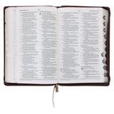 ESV Dark Brown Faux Leather Standard Bible Thumb Indexed With Zip